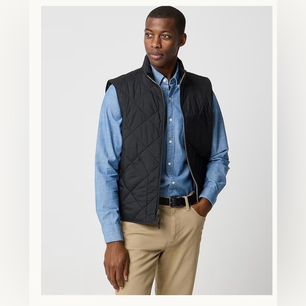 J.Crew Men's Black Quilted Vest